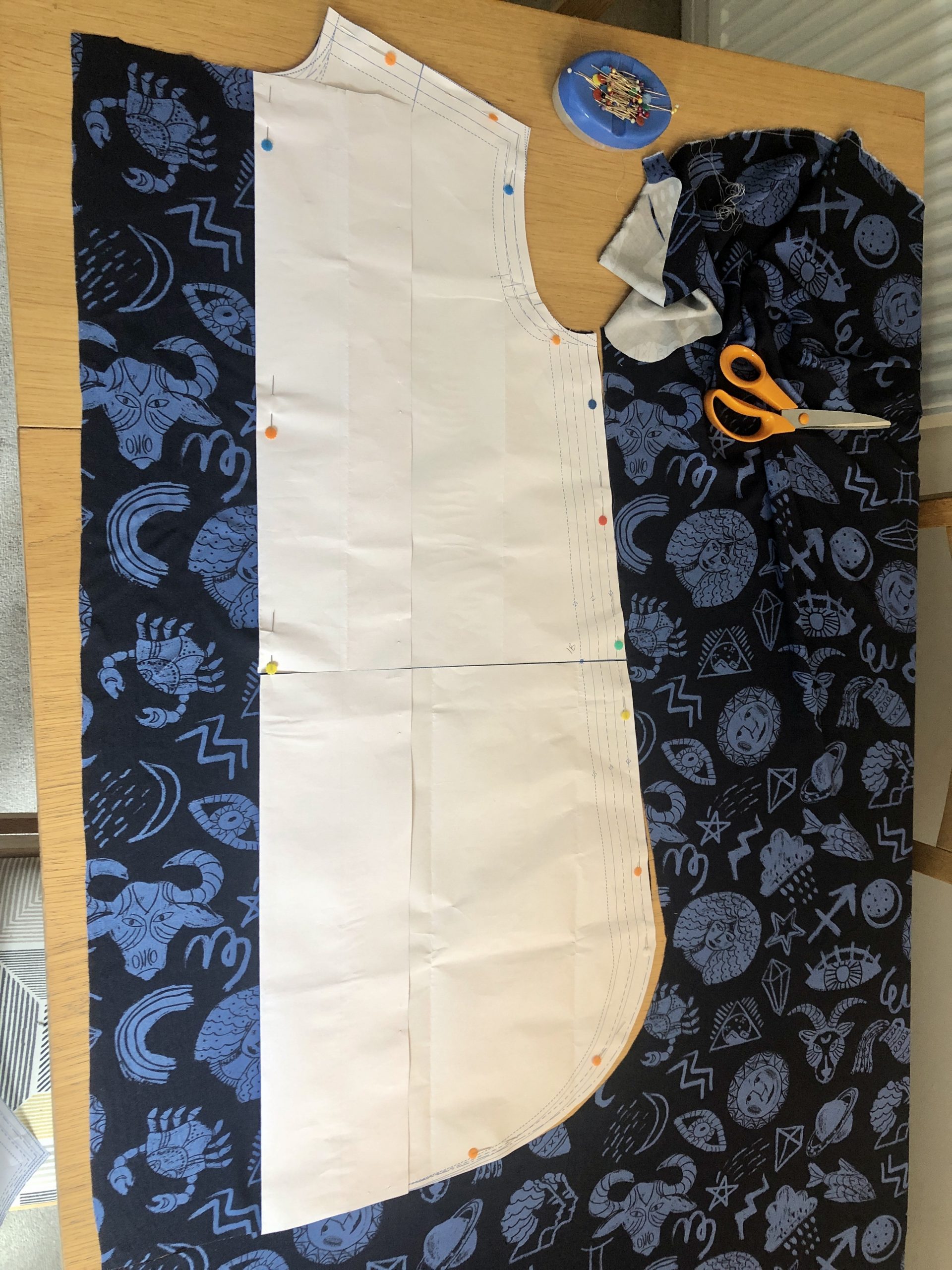 front piece cut out of fabric