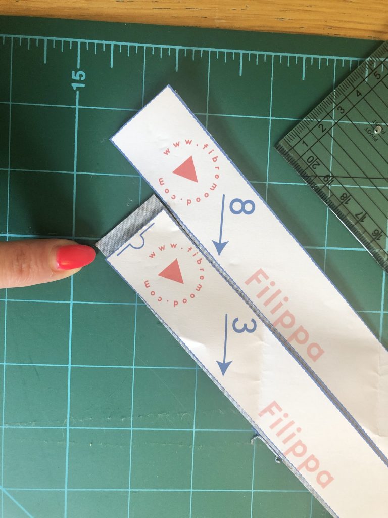 cut out fabric strips