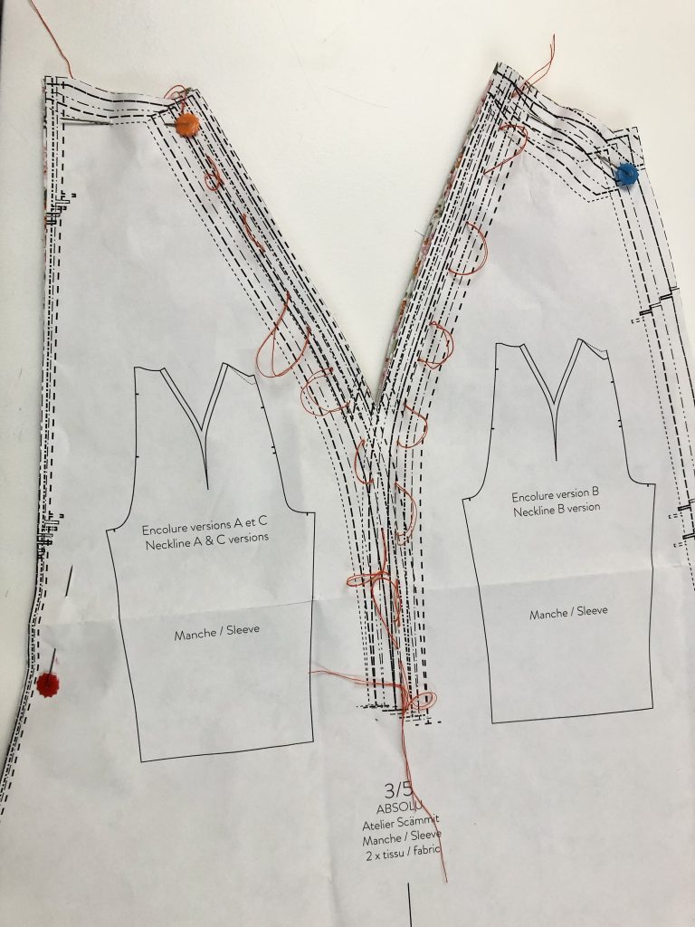 image of sleeve pattern with loopy stitching line