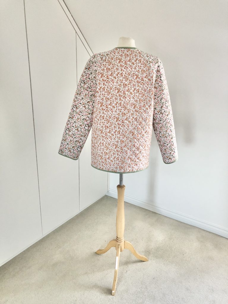 floral quilted jacket - back view