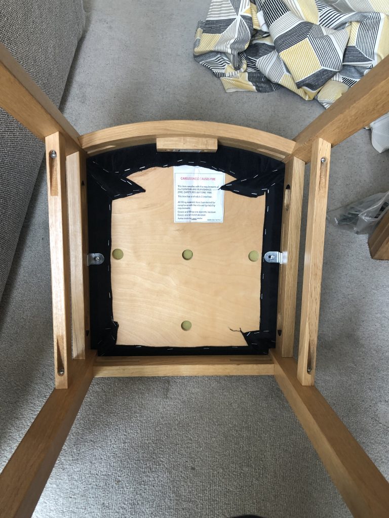 Underside of the Ikea 'Roger' chair