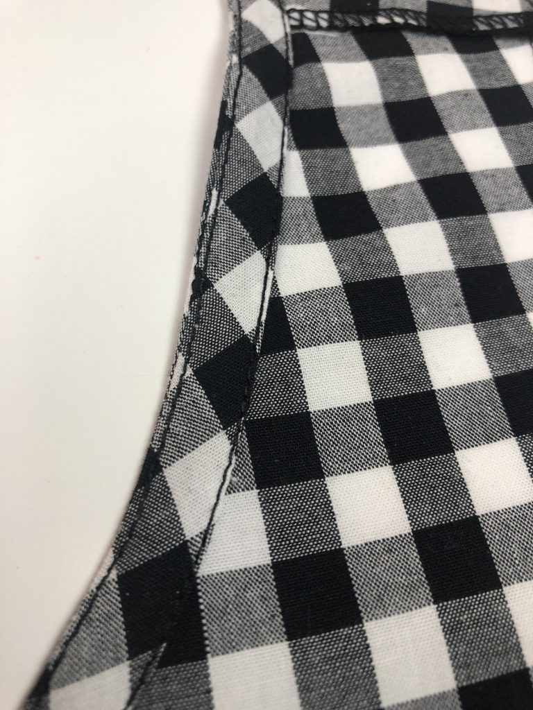 binding on inside of garment