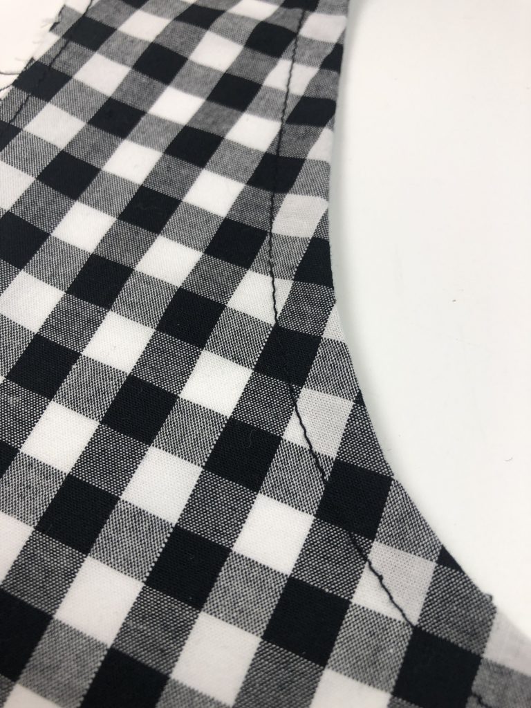 black gingham with stitching line