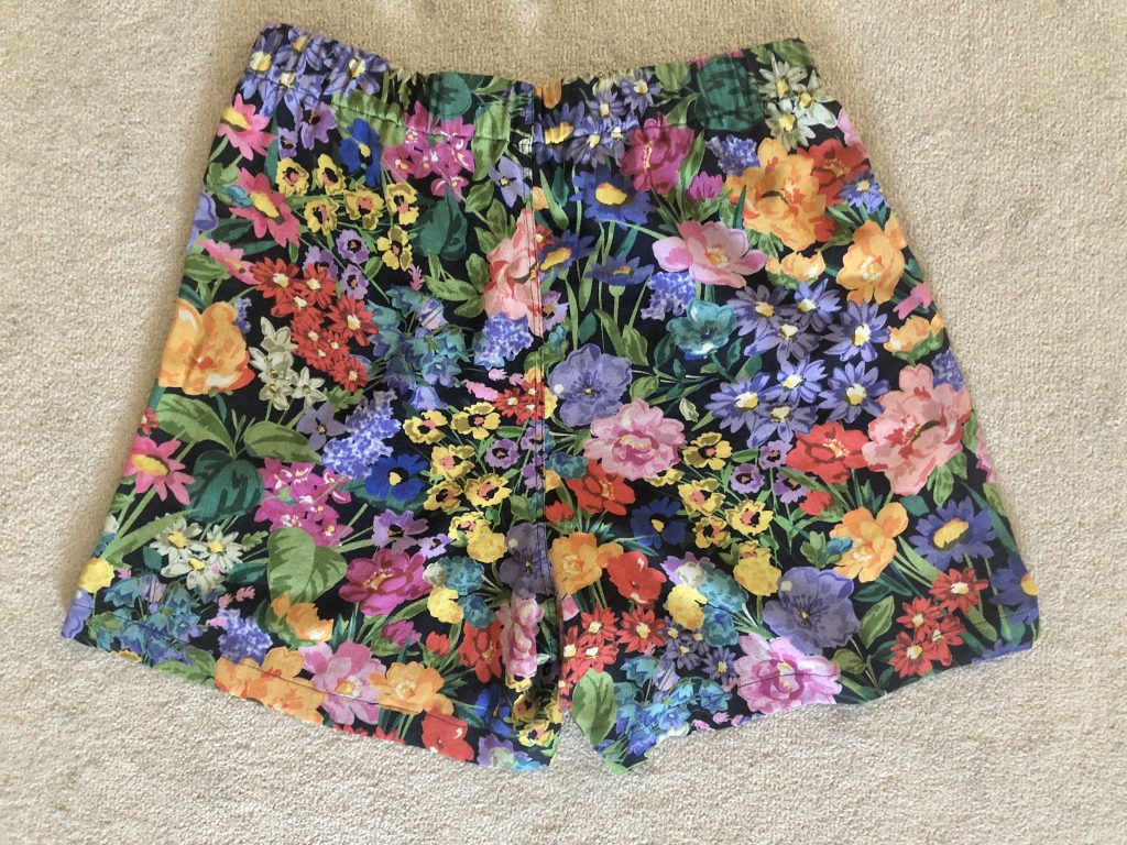 floral shorts - back view
