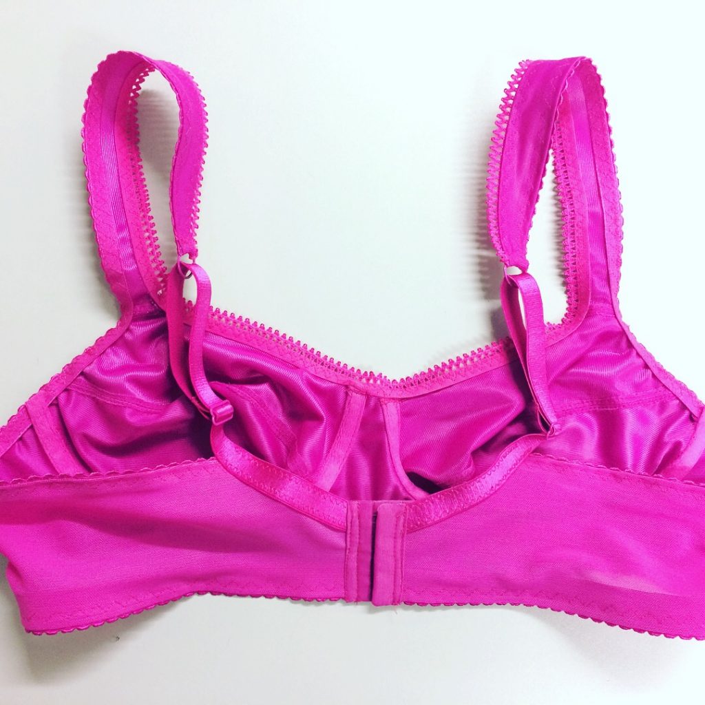 back of pink bra