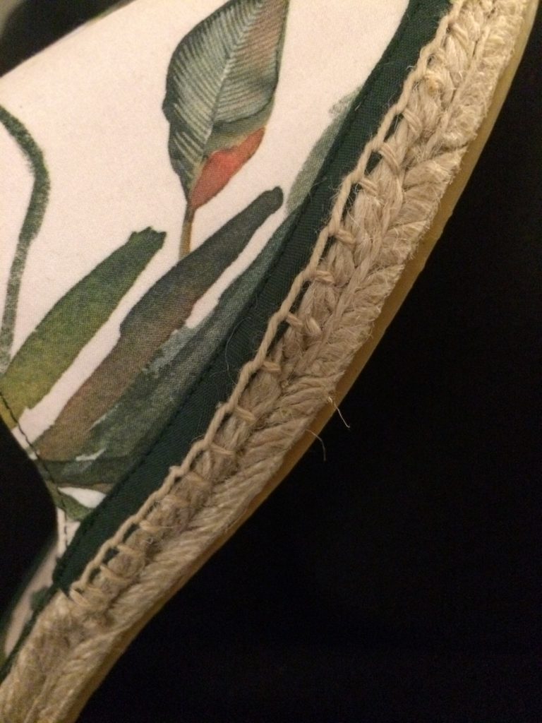 close up of stitching on the shoe