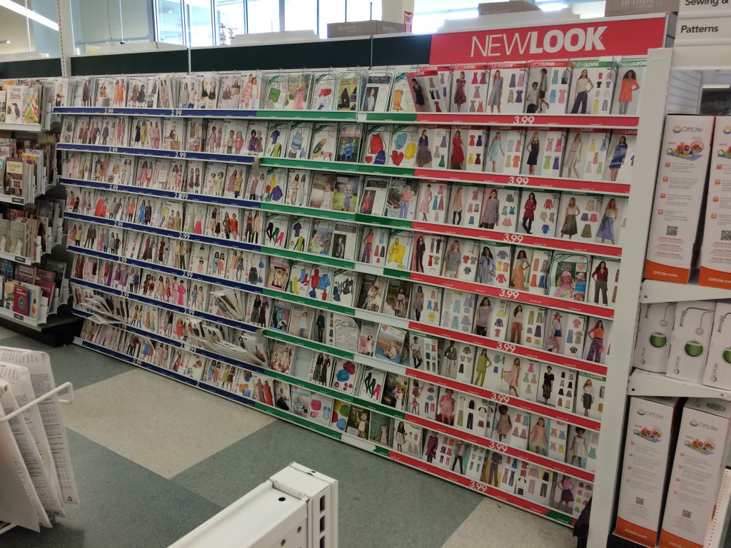 shelves of commercial patterns