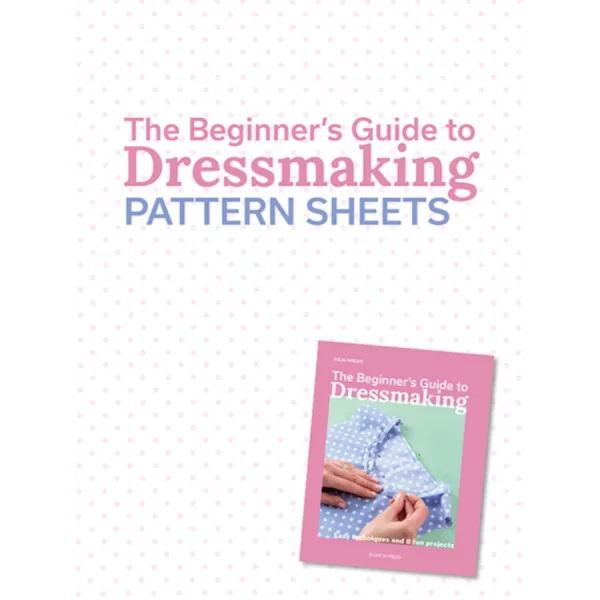 Image of the front cover of The Beginner's Guide to Dressmaking' and text reading 'Pattern Sheets'