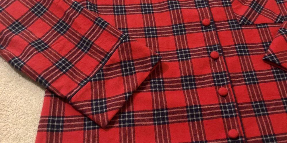 Red tartan pyjama top