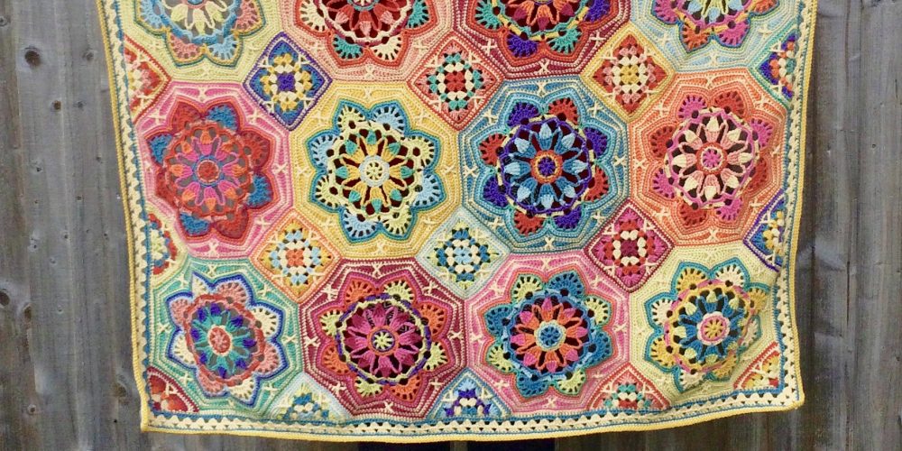 Julia with the Persian tiles eastern jewels crochet blanket